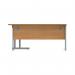 Polaris Right Hand Radial DU Cantilever Desk 1600x1200x730mm Norwegian BeechSilver KF822090 KF822090