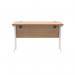 Polaris Rectangular Double Upright Cantilever Desk 1200x600x730mm Norwegian Beech/White KF822100 KF822100