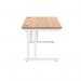 Polaris Rectangular Double Upright Cantilever Desk 1200x800x730mm Norwegian Beech/White KF822130 KF822130