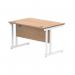 Polaris Rectangular Double Upright Cantilever Desk 1200x800x730mm Norwegian Beech/White KF822130 KF822130