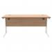 Polaris Rectangular Double Upright Cantilever Desk 1600x800x730mm Norwegian Beech/White KF822150 KF822150