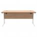 Polaris Rectangular Double Upright Cantilever Desk 1600x800x730mm Norwegian BeechWhite KF822150 KF822150