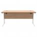 Polaris Rectangular Double Upright Cantilever Desk 1600x800x730mm Norwegian BeechWhite KF822150 KF822150