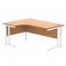 Polaris Left Hand Radial DU Cantilever Desk 1600x1200x730mm Norwegian Beech/White KF822160 KF822160