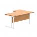 Polaris Left Hand Radial DU Cantilever Desk 1600x1200x730mm Norwegian Beech/White KF822160 KF822160