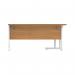 Polaris Left Hand Radial DU Cantilever Desk 1600x1200x730mm Norwegian Beech/White KF822160 KF822160