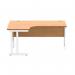 Polaris Left Hand Radial DU Cantilever Desk 1600x1200x730mm Norwegian Beech/White KF822160 KF822160