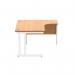 Polaris Right Hand Radial DU Cantilever Desk 1600x1200x730mm Norwegian Beech/White KF822170 KF822170