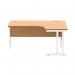 Polaris Right Hand Radial DU Cantilever Desk 1600x1200x730mm Norwegian Beech/White KF822170 KF822170