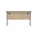 Polaris Rectangular Double Upright Cantilever Desk 1200x600x730mm Canadian Oak/Silver KF822180 KF822180