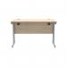 Polaris Rectangular Double Upright Cantilever Desk 1200x600x730mm Canadian Oak/Silver KF822180 KF822180