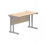 Polaris Rectangular Double Upright Cantilever Desk 1200x600x730mm Canadian OakSilver KF822180 KF822180