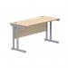 Polaris Rectangular Double Upright Cantilever Desk 1400x600x730mm Canadian Oak/Silver KF822190 KF822190