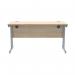 Polaris Rectangular Double Upright Cantilever Desk 1400x600x730mm Canadian Oak/Silver KF822190 KF822190