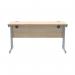 Polaris Rectangular Double Upright Cantilever Desk 1400x600x730mm Canadian OakSilver KF822190 KF822190