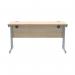 Polaris Rectangular Double Upright Cantilever Desk 1400x600x730mm Canadian OakSilver KF822190 KF822190