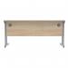 Polaris Rectangular Double Upright Cantilever Desk 1600x600x730mm Canadian Oak/Silver KF822200 KF822200