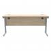 Polaris Rectangular Double Upright Cantilever Desk 1600x600x730mm Canadian Oak/Silver KF822200 KF822200