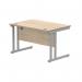 Polaris Rectangular Double Upright Cantilever Desk 1200x800x730mm Canadian Oak/Silver KF822210 KF822210