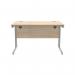 Polaris Rectangular Double Upright Cantilever Desk 1200x800x730mm Canadian Oak/Silver KF822210 KF822210