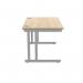 Polaris Rectangular Double Upright Cantilever Desk 1200x800x730mm Canadian OakSilver KF822210 KF822210