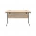 Polaris Rectangular Double Upright Cantilever Desk 1200x800x730mm Canadian OakSilver KF822210 KF822210