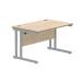 Polaris Rectangular Double Upright Cantilever Desk 1200x800x730mm Canadian Oak/Silver KF822210 KF822210