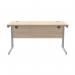 Polaris Rectangular Double Upright Cantilever Desk 1400x800x730mm Canadian Oak/Silver KF822220 KF822220