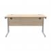 Polaris Rectangular Double Upright Cantilever Desk 1400x800x730mm Canadian OakSilver KF822220 KF822220