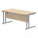 Polaris Rectangular Double Upright Cantilever Desk 1600x800x730mm Canadian Oak/Silver KF822230 KF822230