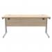 Polaris Rectangular Double Upright Cantilever Desk 1600x800x730mm Canadian Oak/Silver KF822230 KF822230