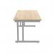 Polaris Rectangular Double Upright Cantilever Desk 1600x800x730mm Canadian OakSilver KF822230 KF822230