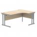 Polaris Right Hand Radial DU Cantilever Desk 1600x1200x730mm Canadian Oak/Silver KF822250 KF822250