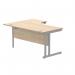 Polaris Right Hand Radial DU Cantilever Desk 1600x1200x730mm Canadian Oak/Silver KF822250 KF822250