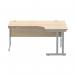 Polaris Right Hand Radial DU Cantilever Desk 1600x1200x730mm Canadian Oak/Silver KF822250 KF822250