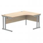 Polaris Right Hand Radial DU Cantilever Desk 1600x1200x730mm Canadian OakSilver KF822250 KF822250