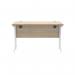 Polaris Rectangular Double Upright Cantilever Desk 1200x600x730mm Canadian Oak/White KF822260 KF822260