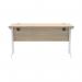 Polaris Rectangular Double Upright Cantilever Desk 1400x600x730mm Canadian OakWhite KF822270 KF822270