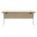 Polaris Rectangular Double Upright Cantilever Desk 1600x600x730mm Canadian Oak/White KF822280 KF822280