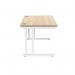 Polaris Rectangular Double Upright Cantilever Desk 1200x800x730mm Canadian Oak/White KF822290 KF822290