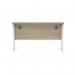 Polaris Rectangular Double Upright Cantilever Desk 1200x800x730mm Canadian Oak/White KF822290 KF822290