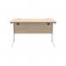 Polaris Rectangular Double Upright Cantilever Desk 1200x800x730mm Canadian Oak/White KF822290 KF822290