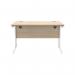 Polaris Rectangular Double Upright Cantilever Desk 1200x800x730mm Canadian OakWhite KF822290 KF822290