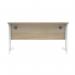 Polaris Rectangular Double Upright Cantilever Desk 1400x800x730mm Canadian Oak/White KF822300 KF822300