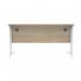 Polaris Rectangular Double Upright Cantilever Desk 1400x800x730mm Canadian OakWhite KF822300 KF822300