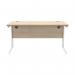 Polaris Rectangular Double Upright Cantilever Desk 1400x800x730mm Canadian OakWhite KF822300 KF822300