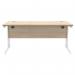 Polaris Rectangular Double Upright Cantilever Desk 1600x800x730mm Canadian Oak/White KF822310 KF822310