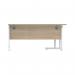 Polaris Left Hand Radial Double Upright Cantilever Desk 1600x1200x730mm Canadian Oak/White KF822320 KF822320