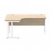 Polaris Left Hand Radial Double Upright Cantilever Desk 1600x1200x730mm Canadian OakWhite KF822320 KF822320