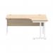 Polaris Right Hand Radial Double Upright Cantilever Desk 1600x1200x730mm Canadian Oak/White KF822330 KF822330